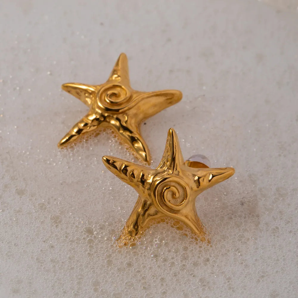 Elegant Stainless Steel Star Shape Earrings