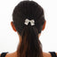 Versatile five petal flower alloy hair accessory with fashionable glossy imitation pearl bow headband - Korvel
