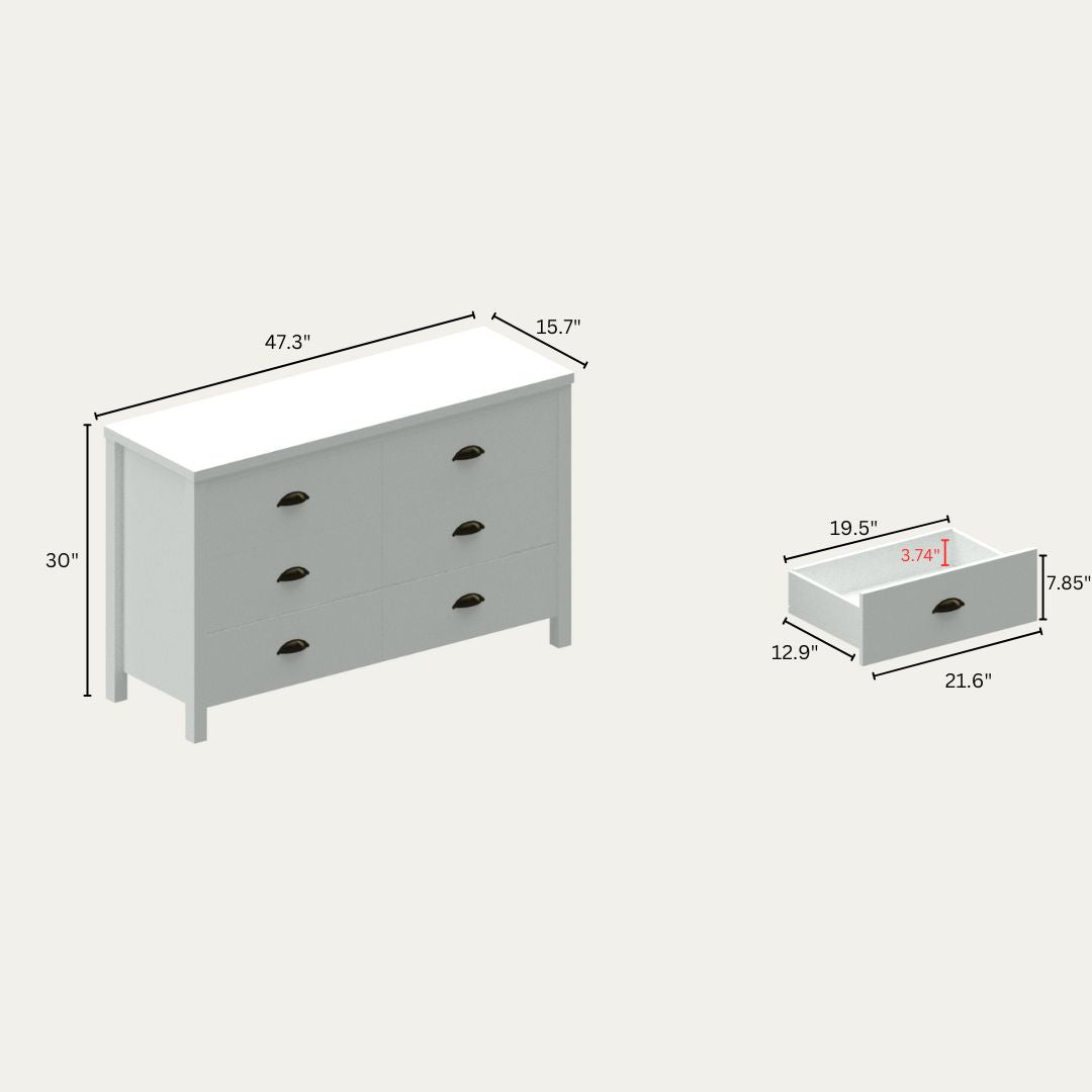 SAFARI 6-Drawer Dresser with Interlocking Drawers