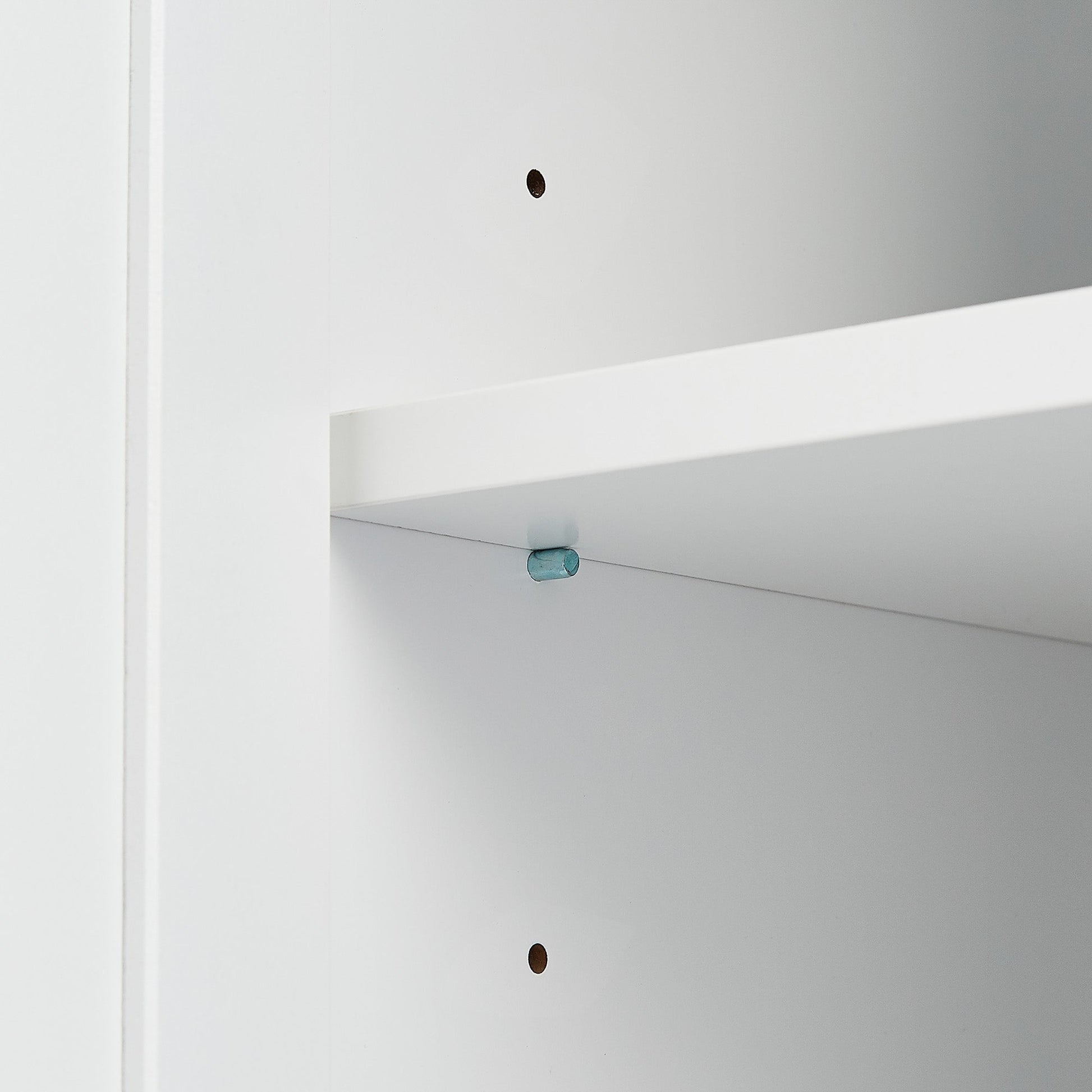 Tall and Wide Storage Cabinet with Doors for Bathroom/Office, Three Drawers, White - Korvel