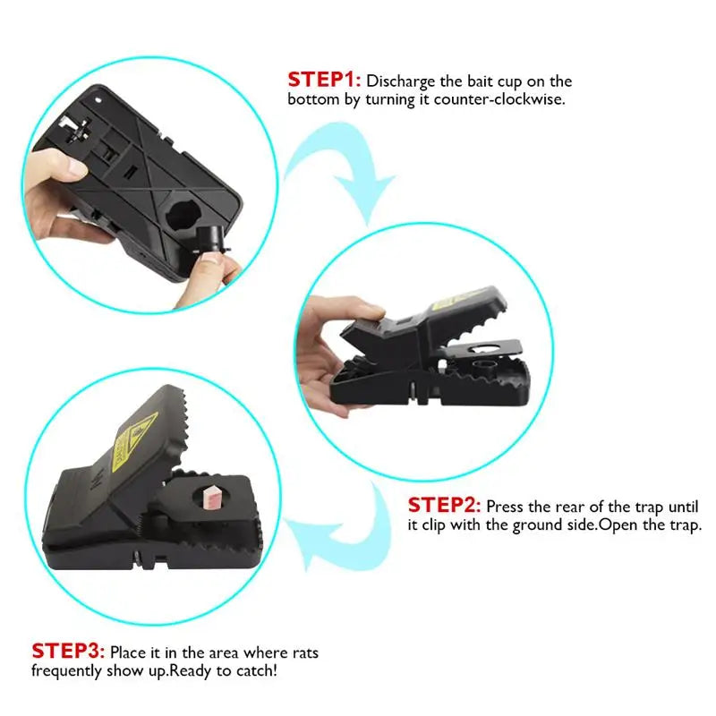 Black Reusable Plastic Mouse Trap Traps Rodent Catcher Home Mousetrap Killer Mouse Snap Traps Rodent Catcher - Korvel