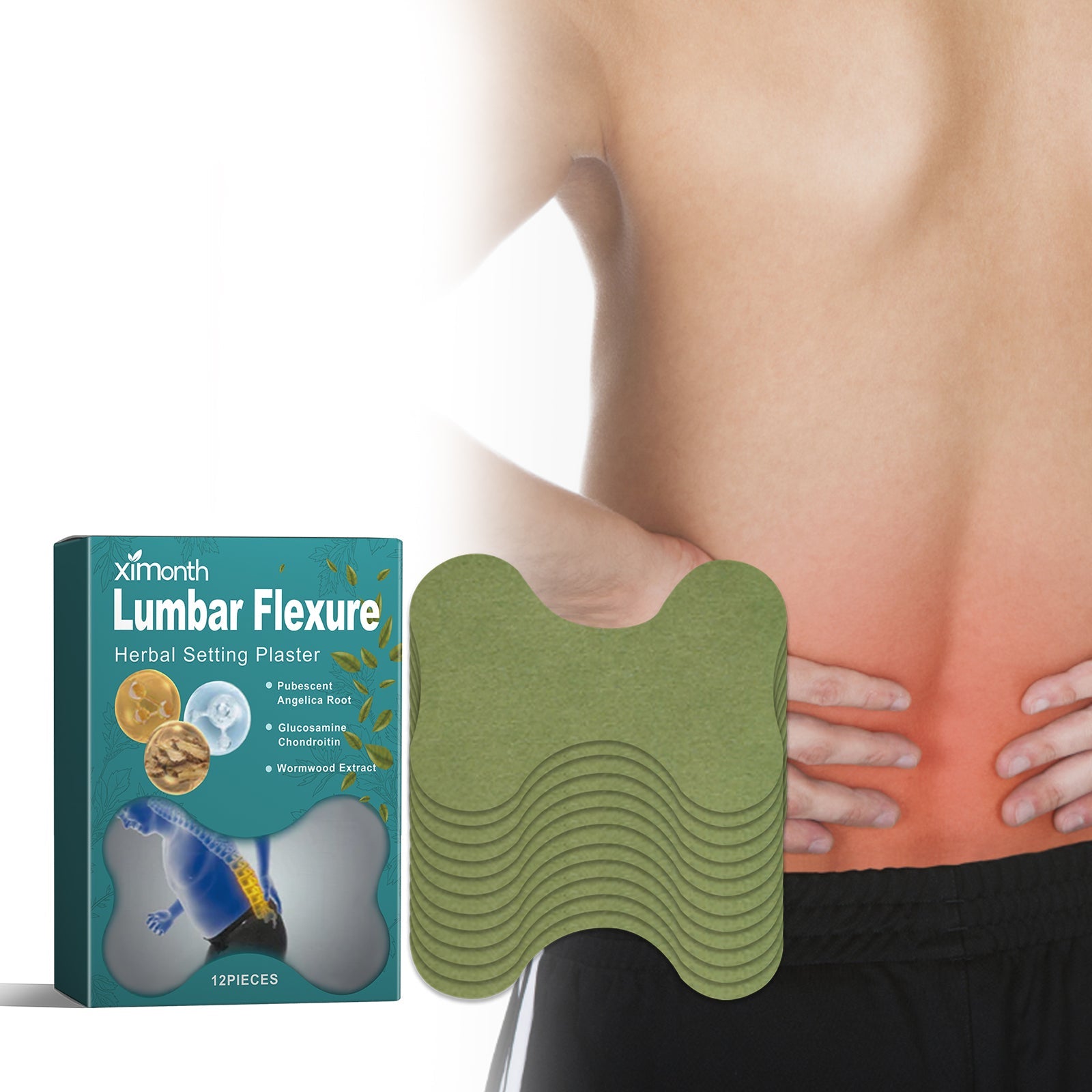 Lumbar Flexure Herbal Setting Plaster, Relieve Lumbar Soreness Lumbar Disc Protrusion Activating Muscles And Bones Lumbar Care Patch - Korvel