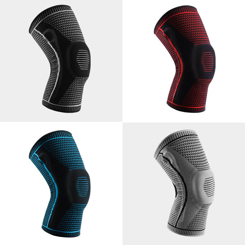 Outdoor Sports Summer Pressure Silicone Spring Breathable Knee Guards for Mountaineering, Running, Basketball, Cycling, Knitted - Korvel