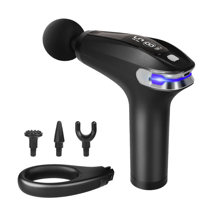 4 Massage Silicone Head Powerful Fascial Gun Portable Vibration Deep Tissue Percussion Muscle Back Massage Gun For Women - Korvel
