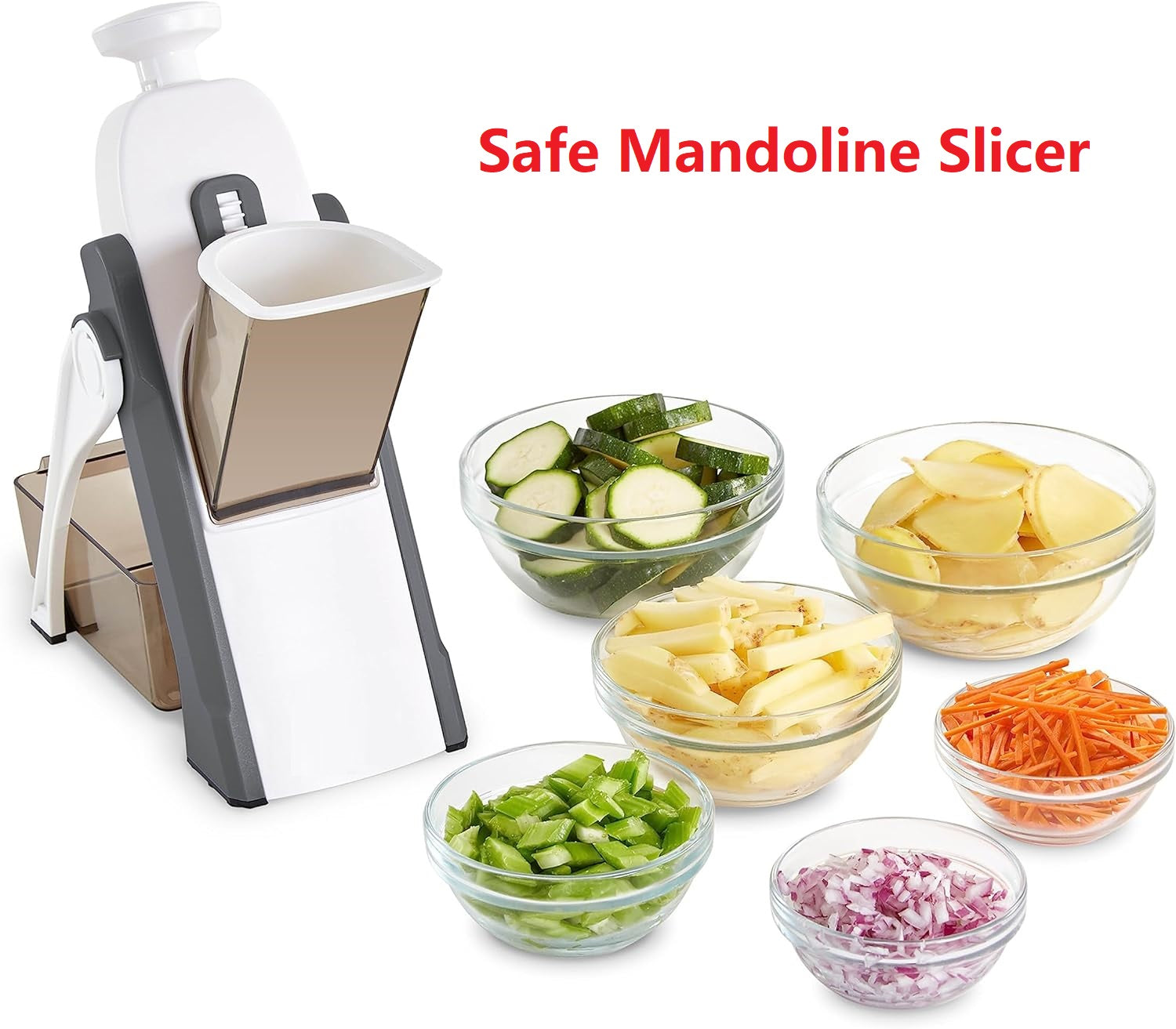 Safe Slice Mandoline for Vegetables, Meal Prep & More with 30+ Presets & Thickness Adjuster - Korvel