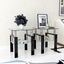 Set of 2, Modern Tempered Glass Tea Table Coffee Table End Table, Square Table for Living Room, Transparent/Black - Korvel