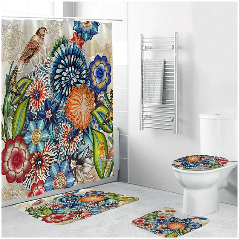 Bohemian Style 3D Digital Printing Polyester Waterproof and Mold Proof Shower Curtain Bathroom Shower Curtain - Korvel