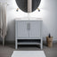 30" Bathroom Vanity with Sink, Multi-functional Bathroom Cabinet with Doors and Drawers, Solid Frame and MDF Board, Grey - Korvel
