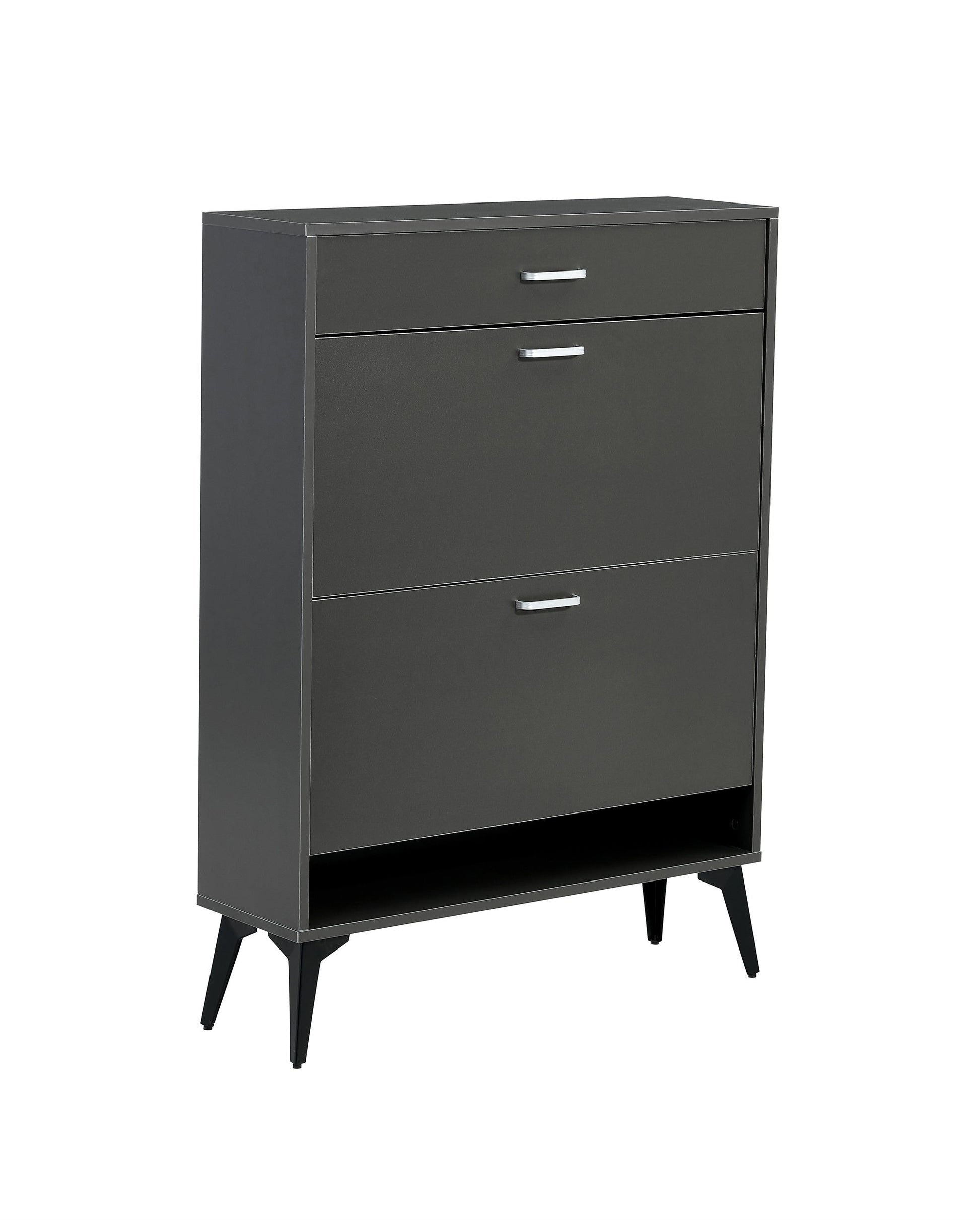 Shoe Cabinet , Shoe storage shelves, Grey - Korvel