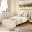 Elegant Platform Twin Bed Frame with Storage Drawer - White