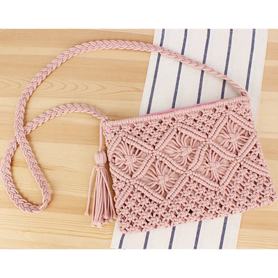 Tassel Handheld Woven Bag Retro Handheld Woven Bag Summer Vacation Tourism Beach Bag - Korvel