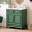 30 inch uncovered bathroom vanity with soft closed door, limited to solid wood frame bathroom storage cabinet green - Korvel