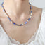 Freshwater Pearl and Titanium Steel Geometric Bead Necklace