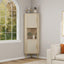Corner cabinet ,Rattan door,Freestanding Corner Tables For Small Spaces, Corner Shelf Stand For Living Room, Kitchen, Bathroom - Korvel