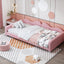 Twin size Upholstered Daybed, Sherpa Fabric Sofabed with Cloud-Shaped Backrest, No Box-spring Needed, Pink - Korvel