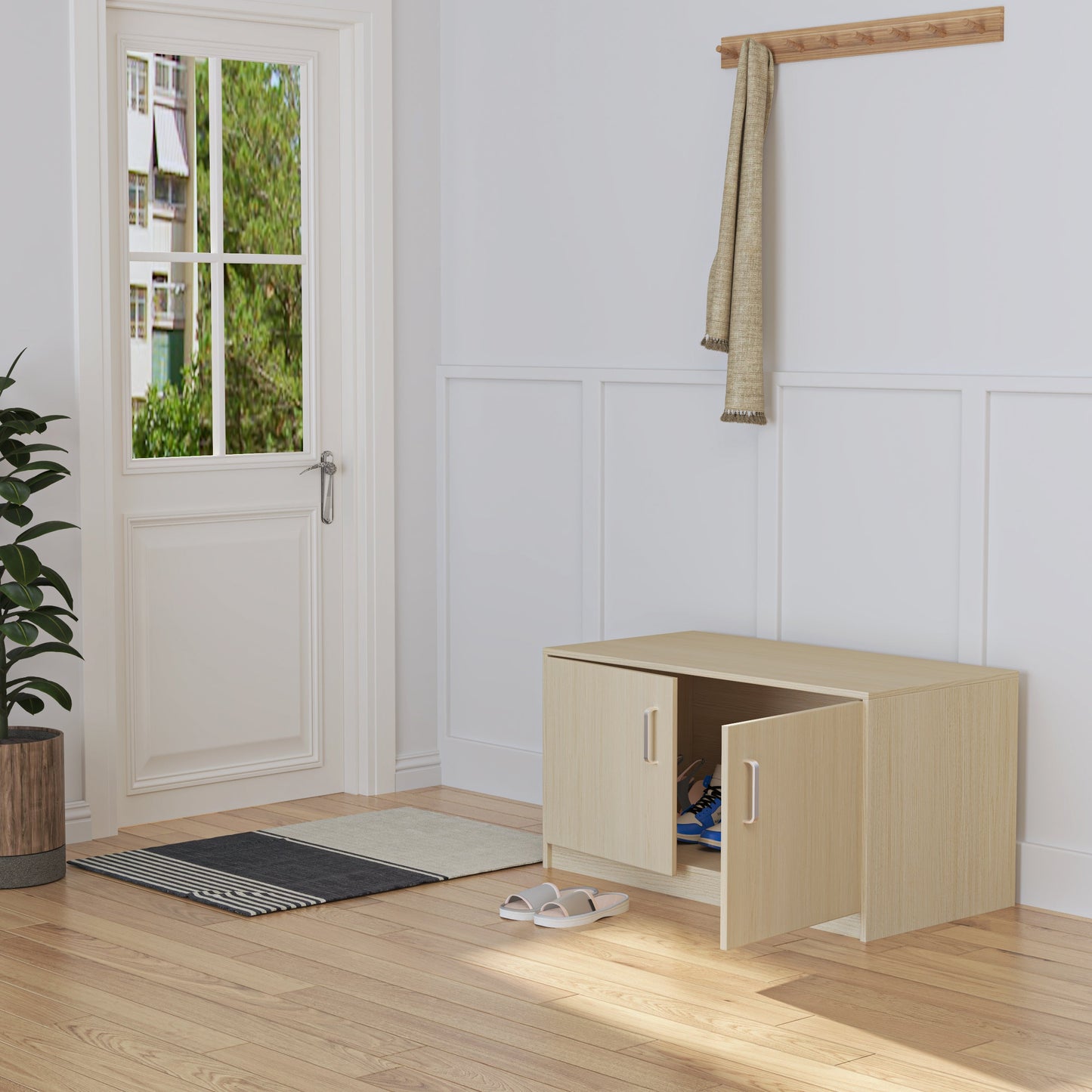 Squirrel cage acrylic panel with independent storage cabinet and wooden guinea pig room with bridge (L 31.50 x W 15.75 x H32.28) - Korvel