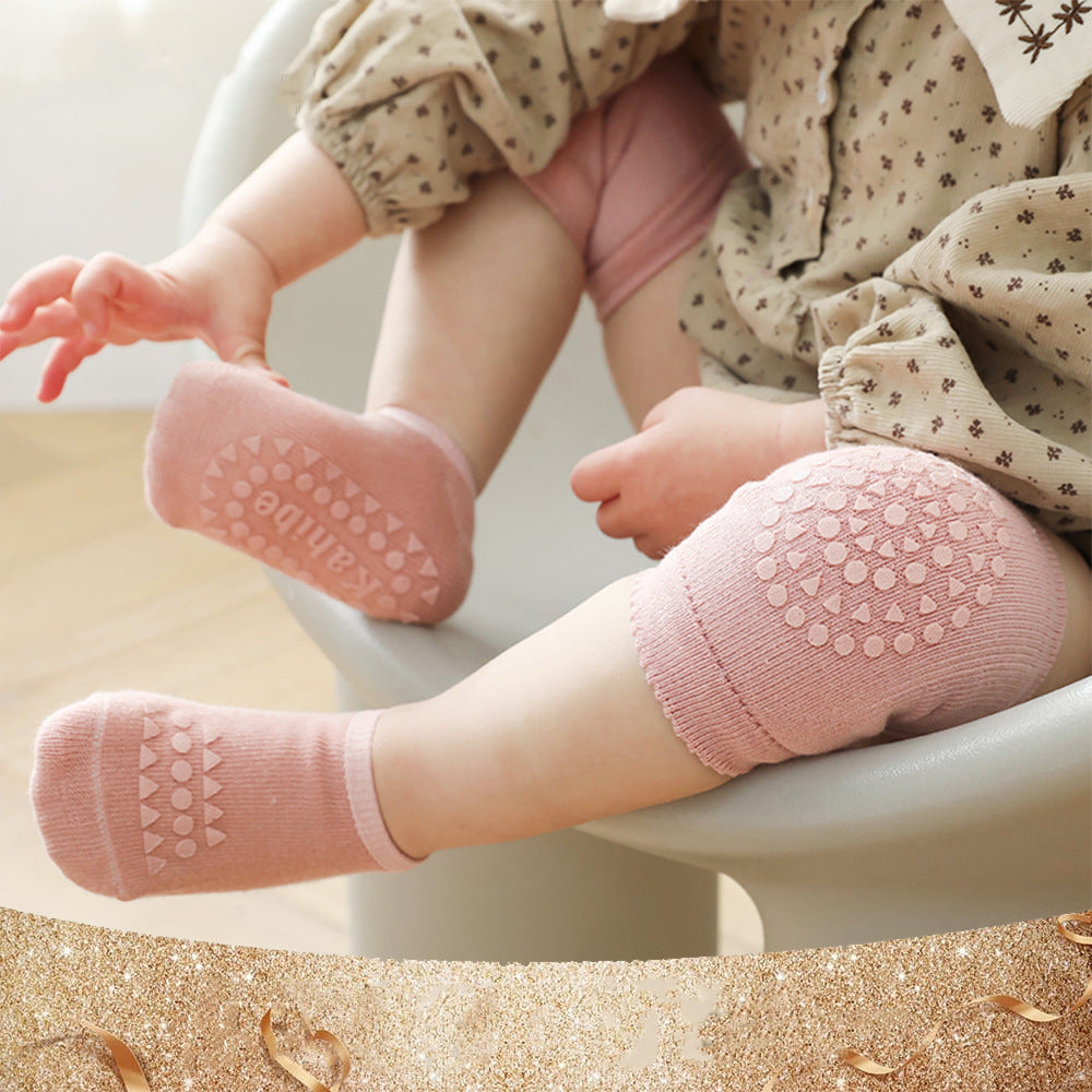 Summer New Knee Pad Socks Set Knee Pad Baby Floor Socks Set Toddler Socks Baby Non-Slip Crawling Sports Protection - Korvel