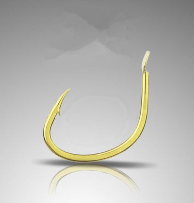 Rompin 30pcs/box 6#-12#  fishing hooks gold color wide belly super sharp Barbed - Korvel