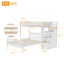 Twin over Full Loft Bed with Staircase,White - Korvel