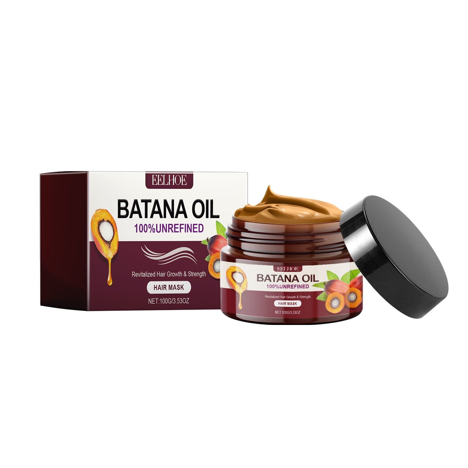 Batana Oil Strong And Volumizing Hair Mask Repair Hair Frizz Nourishing Hair Smooth Hair Treatment - Korvel