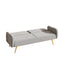 70.47" Gray Fabric Double Sofa with Split Backrest and Two Throw Pillows - Korvel