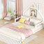 Full Size Wood Floor Bed with House-shaped Headboard  White - Korvel