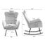 35.5-Inch Soft Teddy Fabric Rocking Chair with Pockets