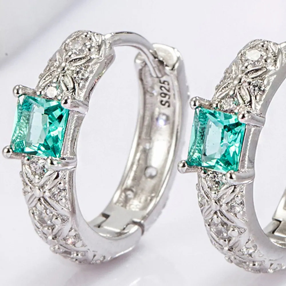 925 sterling silver daily versatile platinum plated earrings jewelry - Korvel