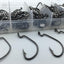 Rompin 100pcs/box High carbon Steel Fishing Hooks Crank Lead Sharp worm  2# 1# 1/0# 2/0# 3/0# mix size - Korvel