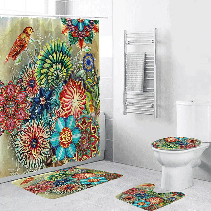 Bohemian Style 3D Digital Printing Polyester Waterproof and Mold Proof Shower Curtain Bathroom Shower Curtain - Korvel