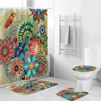 Bohemian Style 3D Digital Printing Polyester Waterproof and Mold Proof Shower Curtain Bathroom Shower Curtain - Korvel