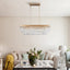 Chandeliers,Rectangular Crystal Chandelier Adjustable,E12 Modern Industrial Crystal Lights (Bulb Not Included) - Korvel