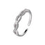S925 Sterling Silver Twisted Rope Ring with Micro-Pave Zircon