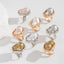 Baroque Irregular Pearl Inlaid Alloy Rings