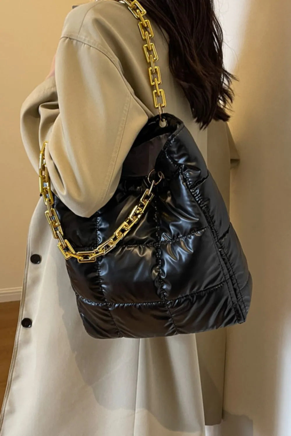 Bubble Texture Chain Handbag - Korvel