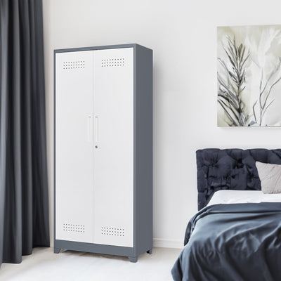 Metal storage cabinets, lockable cleaning tool cabinets, high broom tool organizers, and large storage cabinets in storage store - Korvel