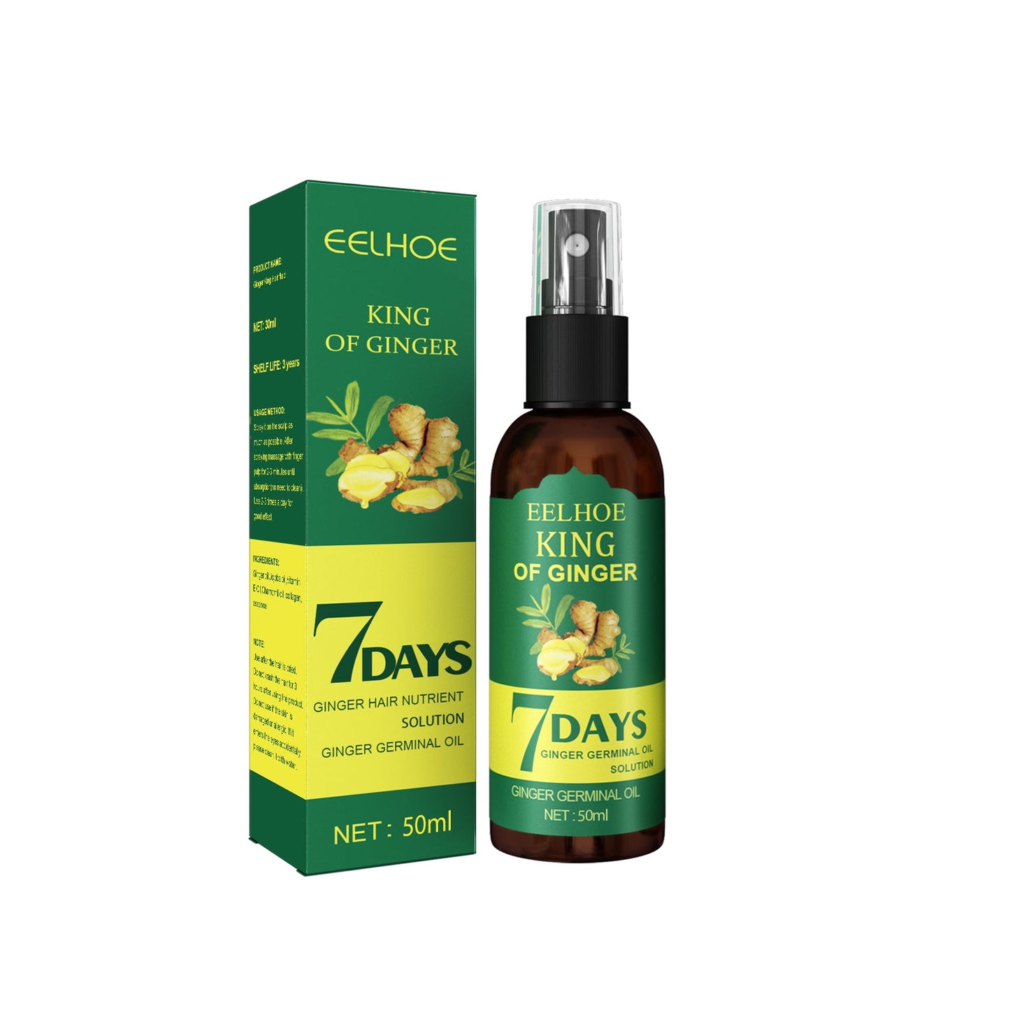 Spray para el cabello con jengibre para fortalecer y nutrir el cabello