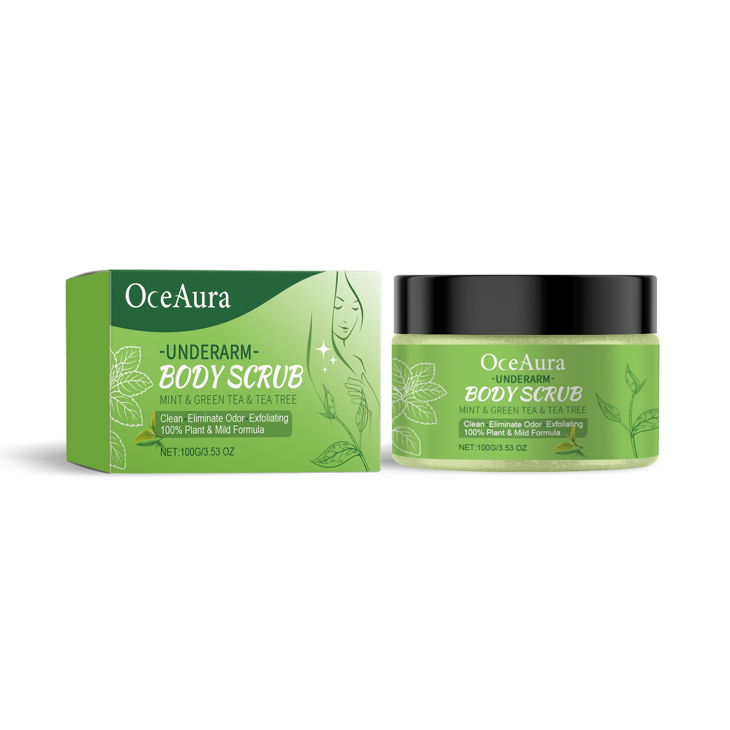 Green Tea Underarm Detox Scrub Exfoliating Student Men And Women Underarm Whitening Joint Rejuvenation Hydrating Moisturizing Scrub - Korvel