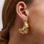 Retro Metal Stud Earrings Geometric Irregular for Women Brass Jewelry Light Luxury Europe And America - Korvel