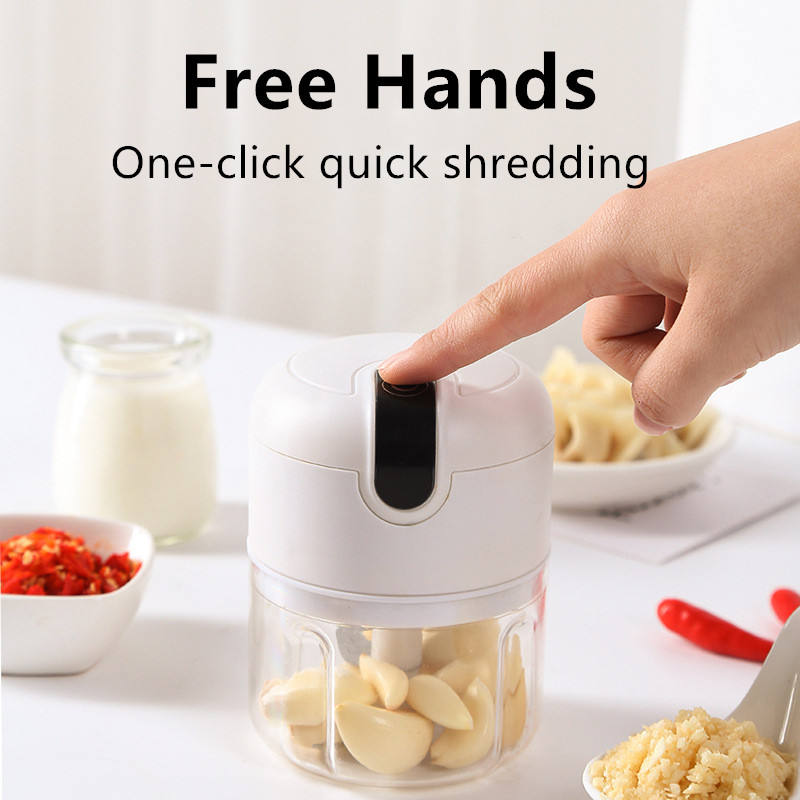 250ml Home Kitchen Appliances Vegetable Meat Electric Mini USB Rechargeable Multifunctional Chopper Garlic Masher Wireless Garlic Beater - Korvel