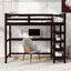 Twin Size Loft Bed with Storage Shelves and Under-bed Desk - Espresso