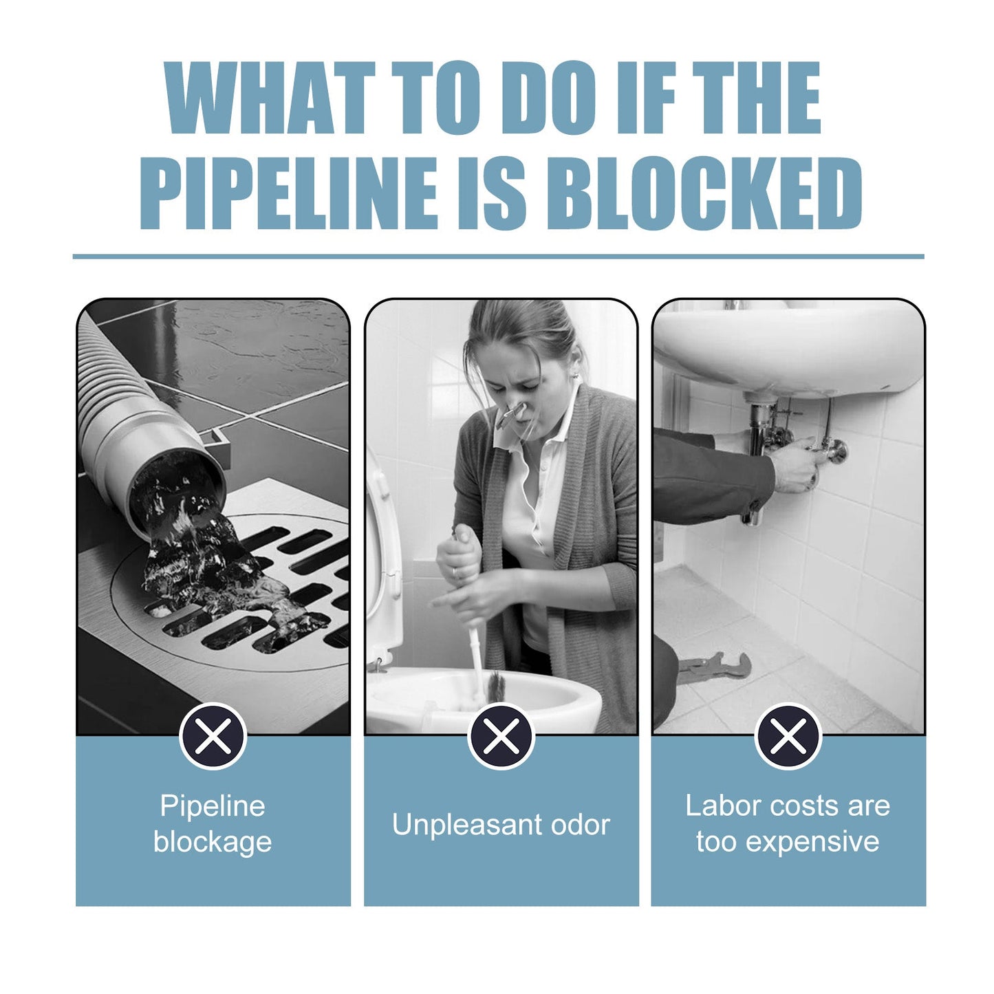 Drain Unclogger, Kitchen Toilet Sewer Pipe Oil Blockage Cleaning Dredging Deodorization - Korvel