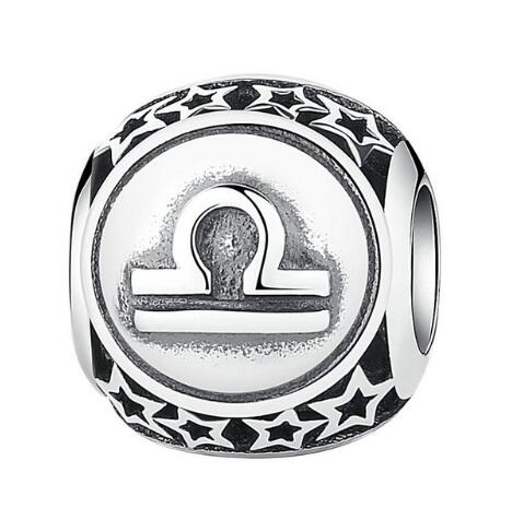 BAMOER 925 Sterling Silver Aquarius Star Sign Zodiac Beads Charms fit Bracelets PSC048 - Korvel