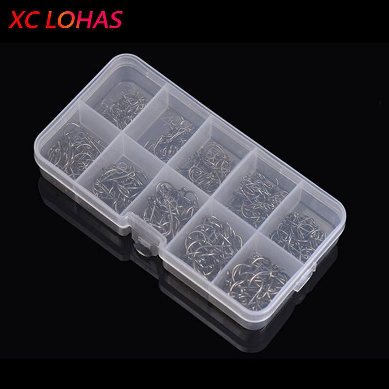 LEO 600PCS High Carbon Steel Fishing Hooks - Sharp Barbed Circle
