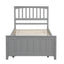 Twin size Platform Bed with Trundle Gray - Korvel