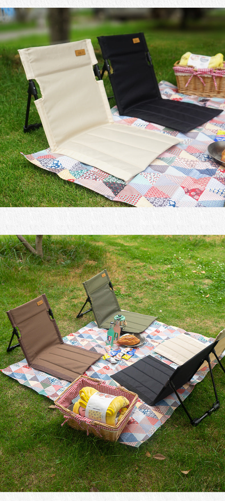 Outdoor camping backrest cushion chair portable folding chair tent leisure chair balcony park lawn picnic chair - Korvel