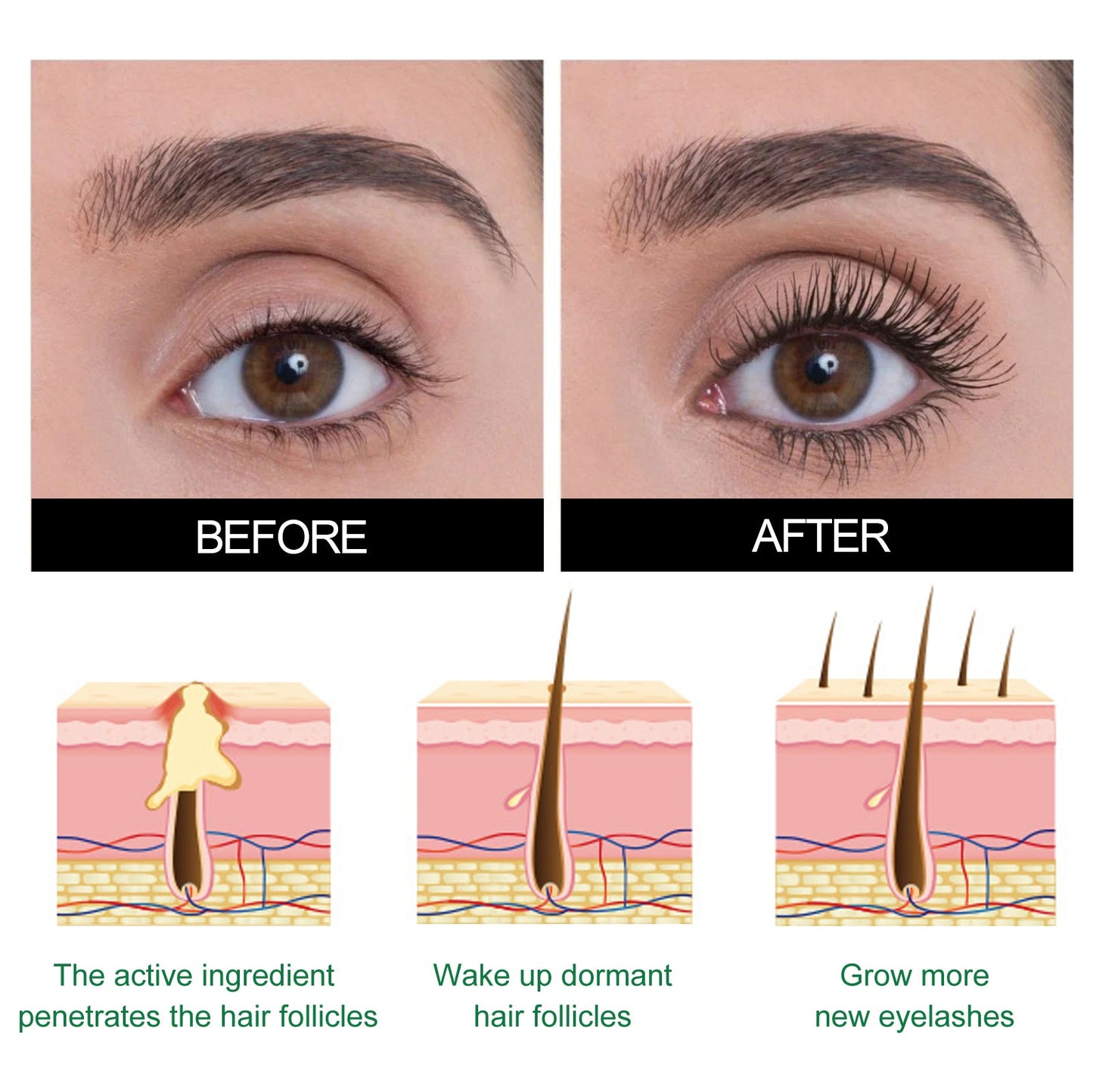 Castor Oil Lash Growth Serum, Mild Lasting Not Easy To Halo Makeup Natural Slim Black Beautiful Voluminous Voluminous Mascara - Korvel