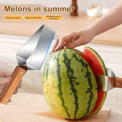 New Watermelon Splitter Watermelon Cutting Artifact 430 Stainless Steel Cutting Piece Splitter Household Melon Triangle Cutting - Korvel