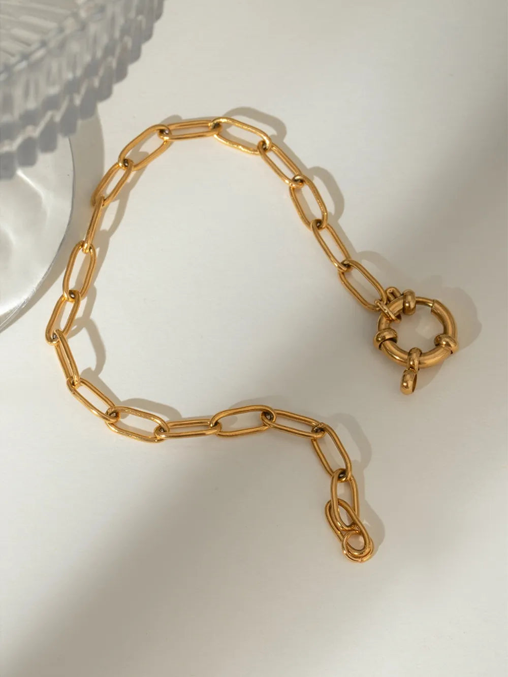 18K Gold-Plated Stainless Steel Chain Bracelet - Korvel