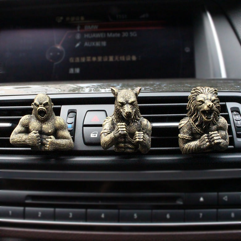Resin Fighting Animal Set Car Fragrance Clip Decoration Creative Automotive Supplies Car Interior Decoration - Korvel
